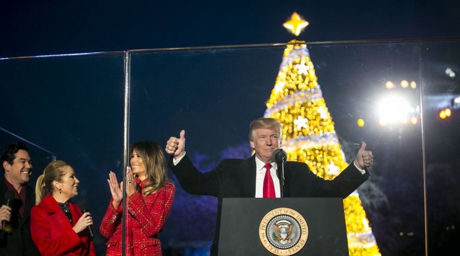 President Trump lights US national Christmas tree