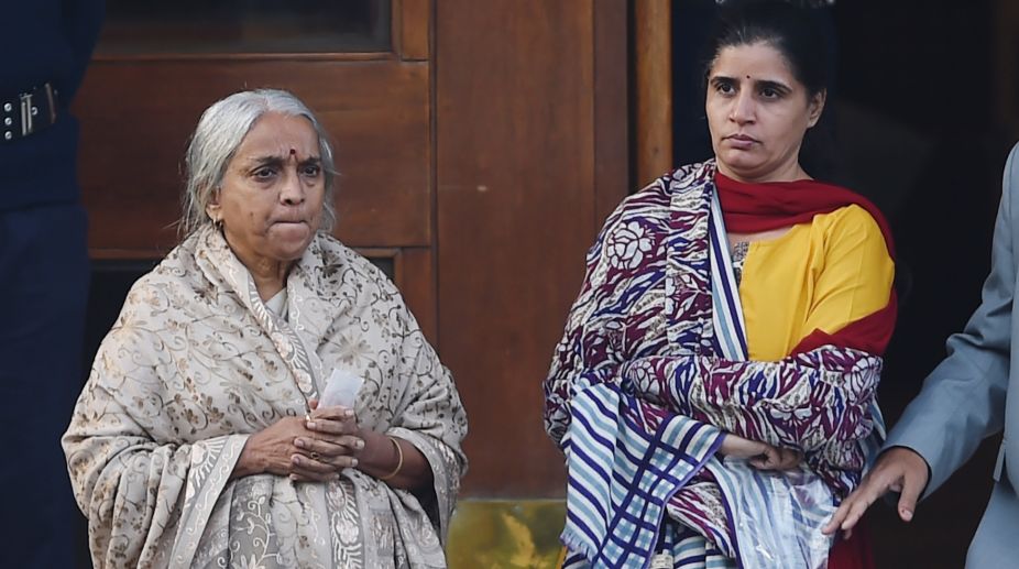 Kulbhushan Jadhav’s mother, wife meet Sushma Swaraj