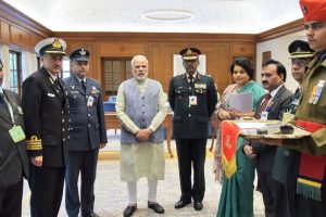Flag Day: PM Modi meets officers of Kendriya Sainik Board