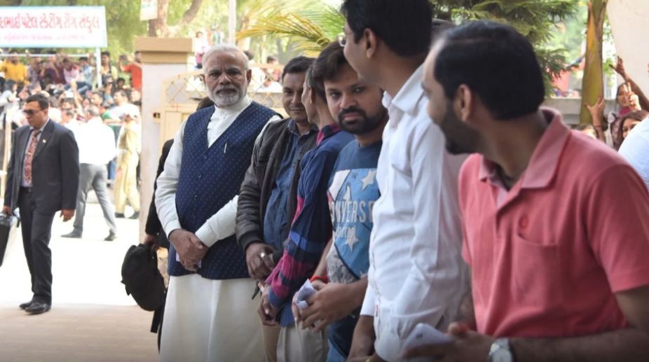 Gujarat Elections 2017: PM Modi queues up to vote in Ahmedabad