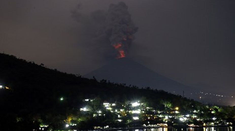 Bali’s Mount Agung spews 2km ash column