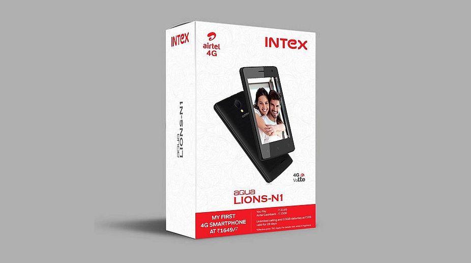 Intex Aqua Lions N1 4G smartphone with Airtel partnership offer comes at Rs. 1,649