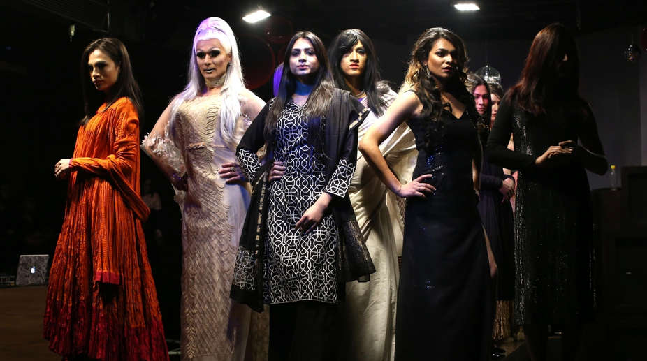 Transgender models catwalk at fashion show in Delhi