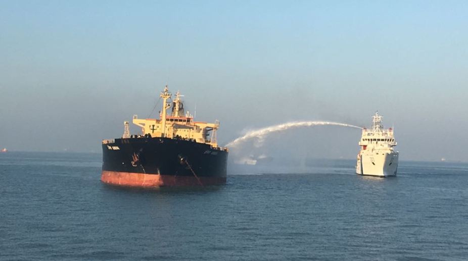 Tanker carrying diesel catches fire off Gujarat coast, no oil spill reported