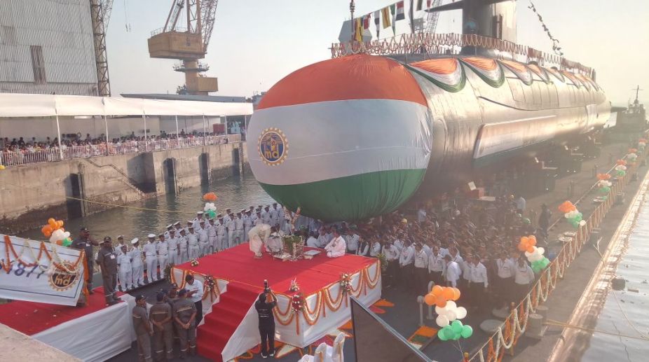 Indian Navy launches third Scorpene class submarine ‘Karanj’