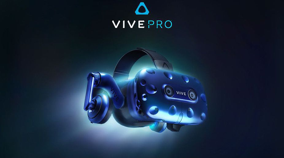 HTC VIVE Pro Virtual Reality (VR) headset with built-in headphones unveiled at CES 2018
