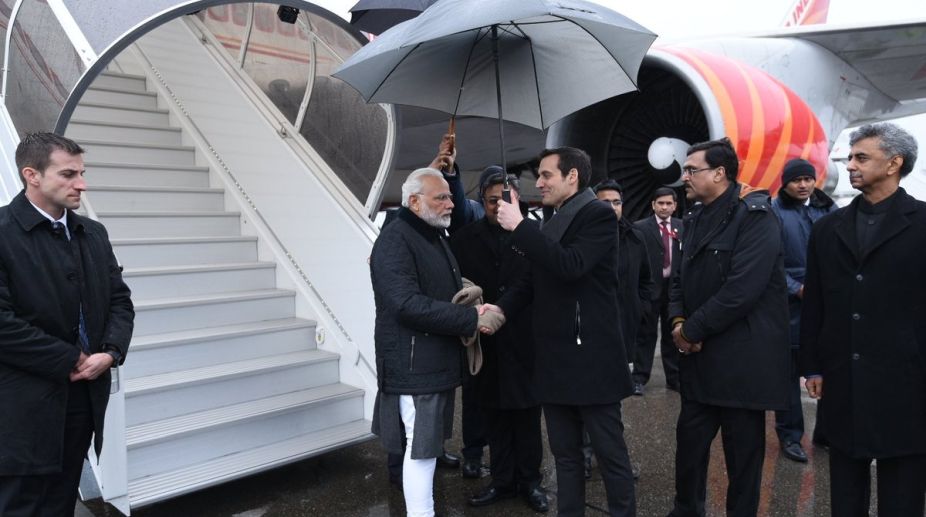 Modi arrives in Zurich on way to Davos for WEF