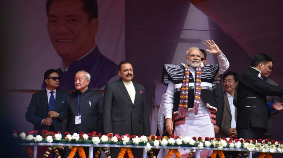 PM Modi in Arunachal, targets Congress for corruption
