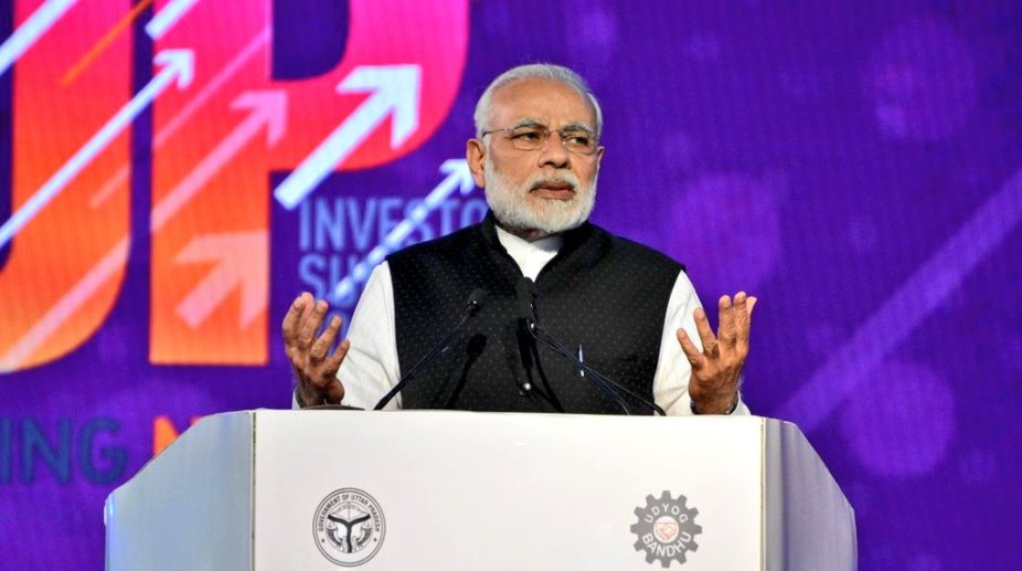 This is how PM Modi praised Yogi Adityanath at UP Investors Summit