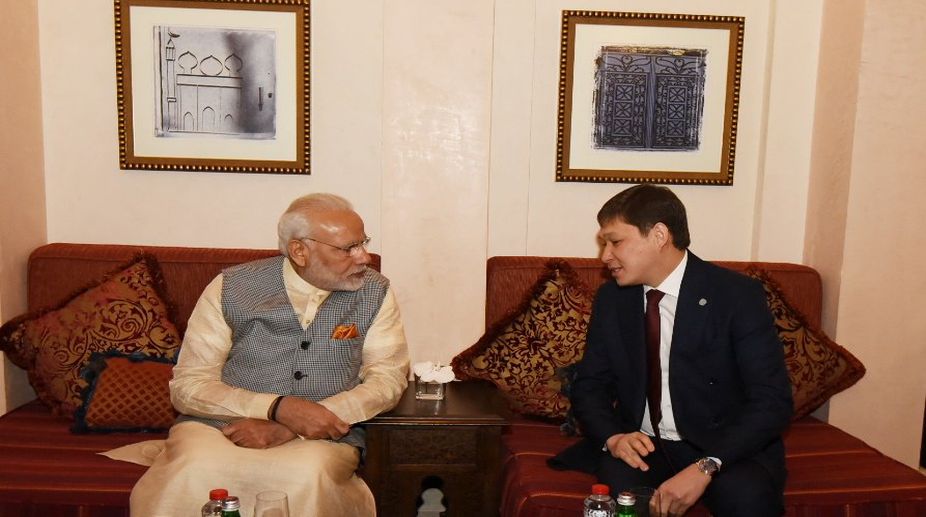 PM Narendra Modi meets Kyrgyzstan PM Sapar Isakov