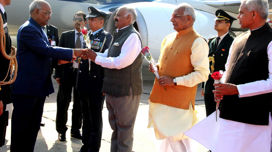 President Kovind arrives on maiden visit to Chandigarh