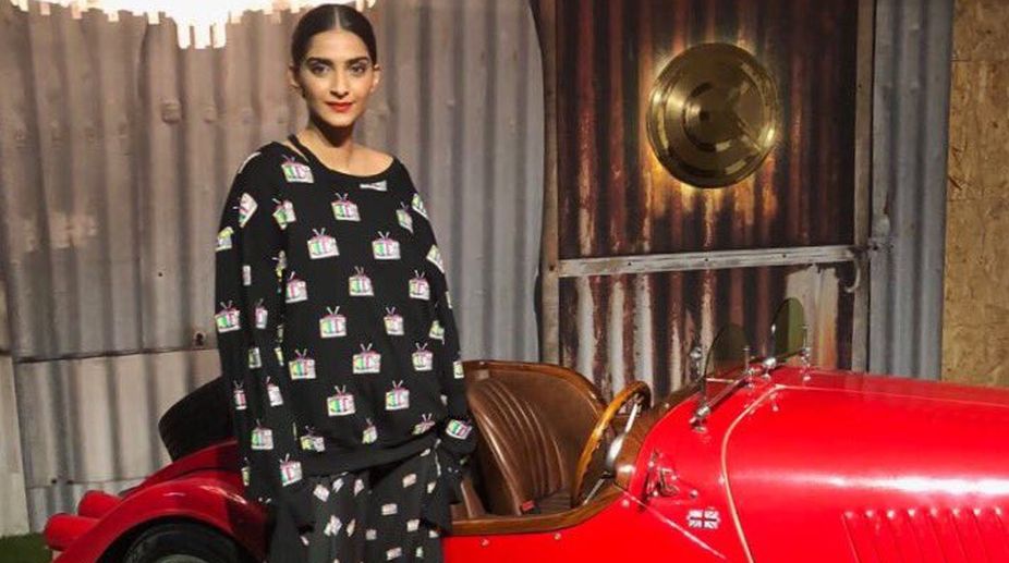 Fashionista Sonam Kapoor shoots at Gauri Khan Designs