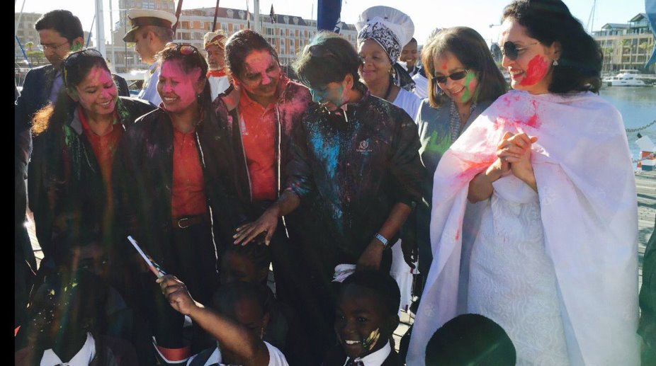 INSV Tarini reaches Cape Town, all-women crew celebrates Holi