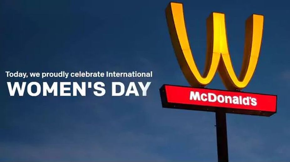 Here is why McDonald’s flipped its logo upside down on Women’s Day