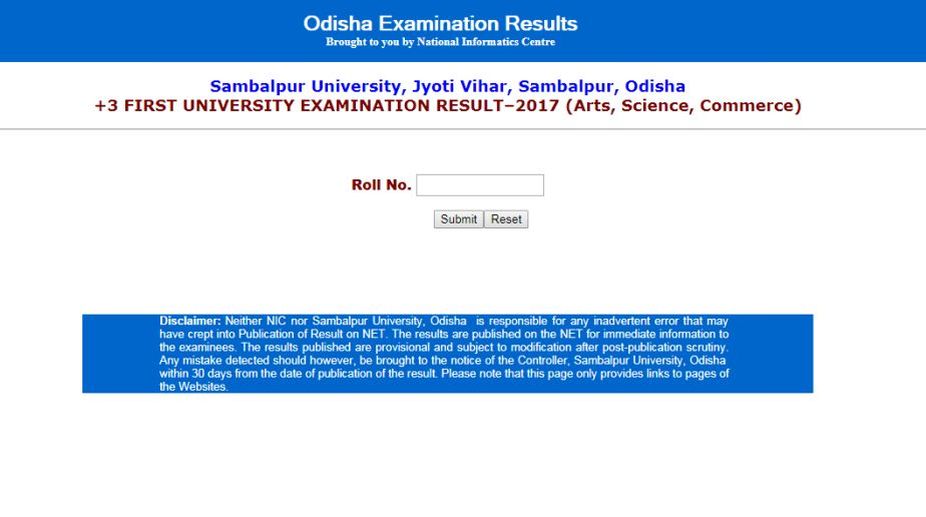 Sambalpur University’s +3 first exam results 2017 declared at orissaresults.nic.in; check here