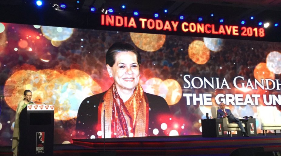 What Sonia Gandhi said at India Today Conclave 2018
