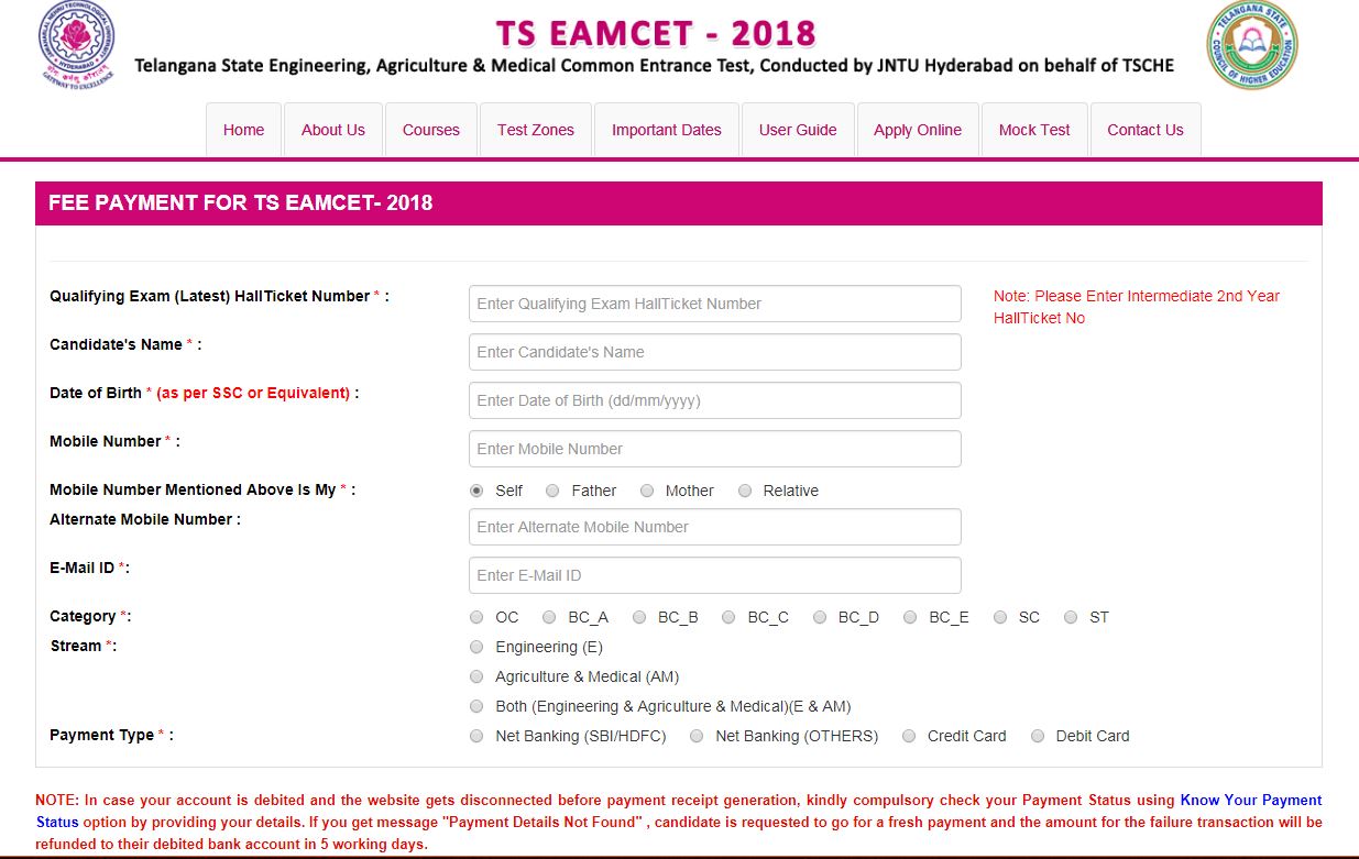 TS EAMCET 2018: Application process begins, know exam dates, fees and other details here