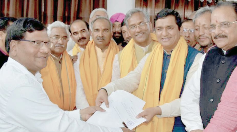 Youth BJP leader Anil Baluni files RS nomination