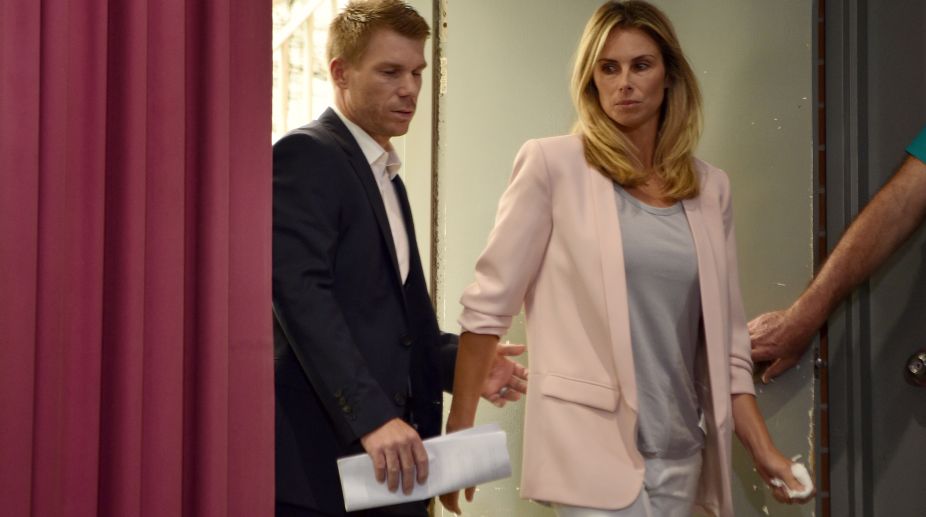 Watch: David Warner’s wife Candice breaks down at press conference