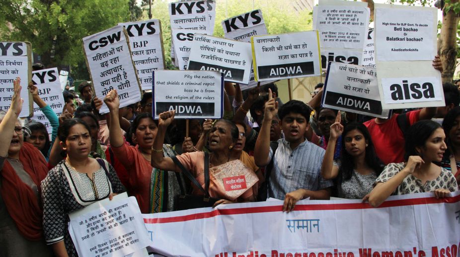 In pics: Kathua, Unnao rapes draw protests in Delhi