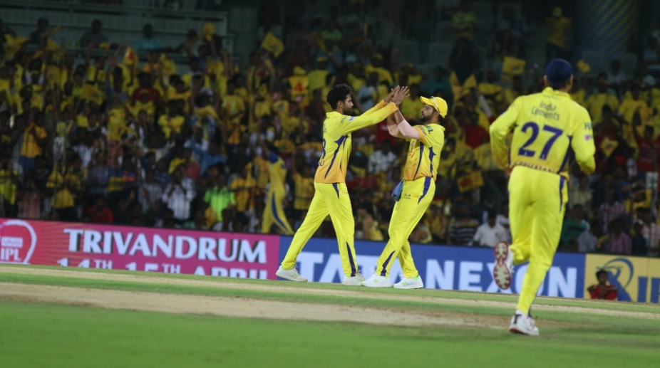 CSK players celebrate against dismissal
