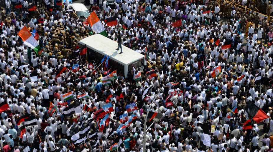 Cauvery Protest by DMK
