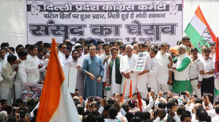 In pics: Congress showdown in support of Dalits’ rights