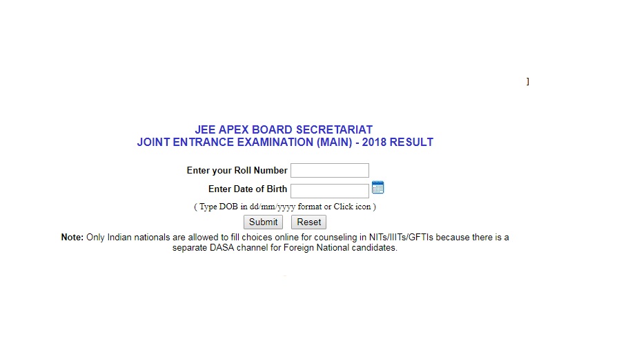 JEE Main Paper II Results 2018 expected to be announced today at cbseresults.nic.in, results.nic.in