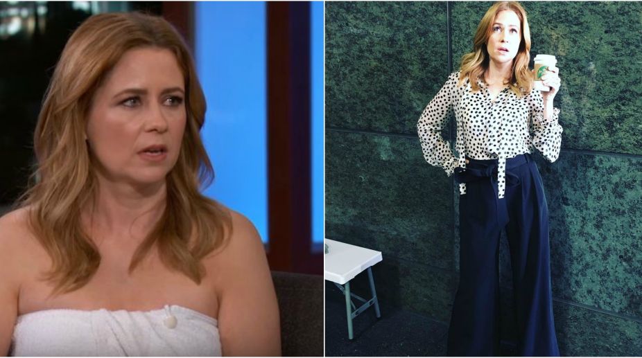 Watch: ‘The Office’ star Jenna Fischer donned a towel at Jimmy Kimmel’s show after malfunction 
