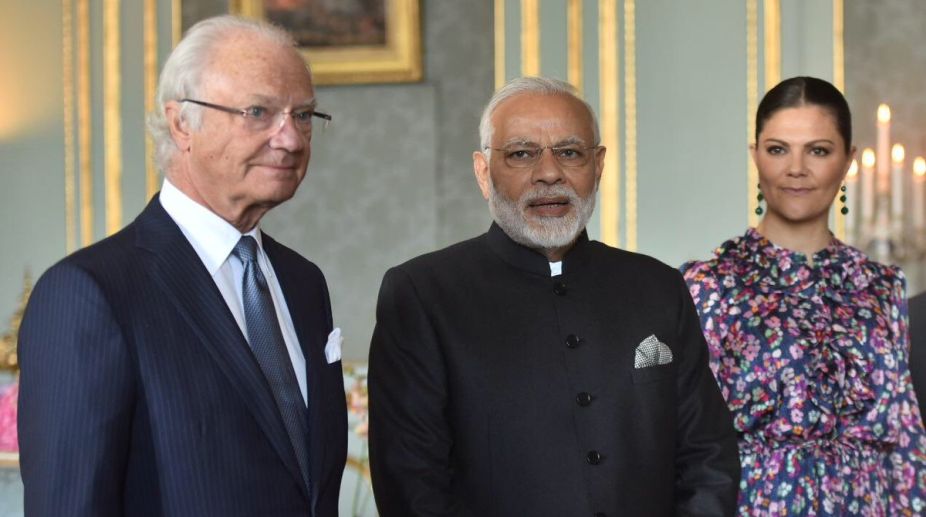 PM Narendra Modi meets King of Sweden Carl XVI Gustaf