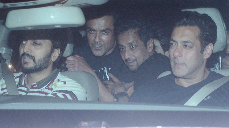In Pictures: Salman Khan celebrates Saqib Saleem’s birthday with ‘Race 3’ team