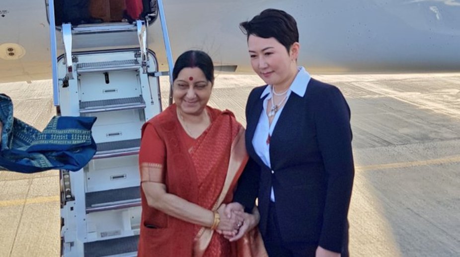 Sushma Swaraj reaches Mongolia for two-day visit