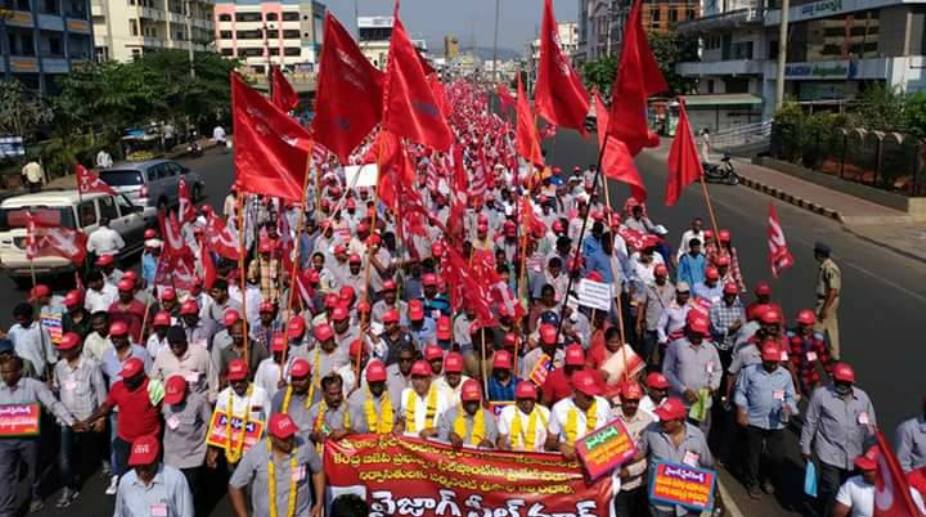 Workers of Vizag Steel Plant oppose privatisation with long march