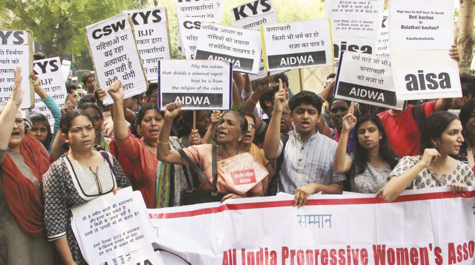 Women and students bodies decry Unnao, Kathua outrages