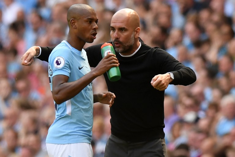 Pep Guardiola, Fernandinho, Manchester City F.C.,