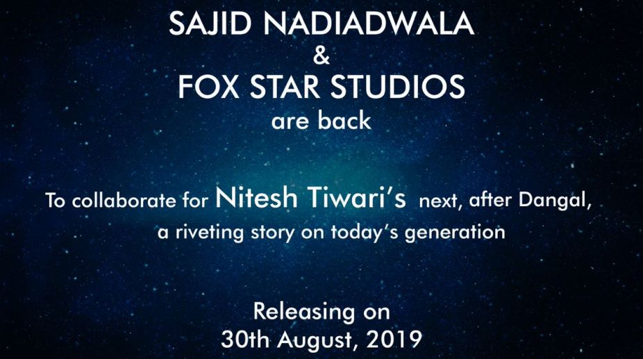 Sajid Nadiadwala to collaborate with Fox Star Studios for Nitesh Tiwari’s next