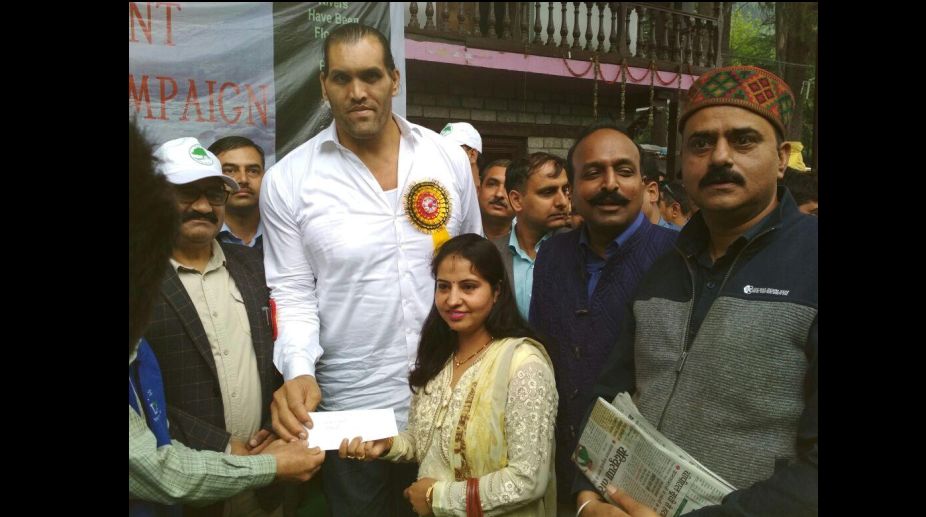 ‘The Great Khali’ declared brand ambassador for plastic free Himachal