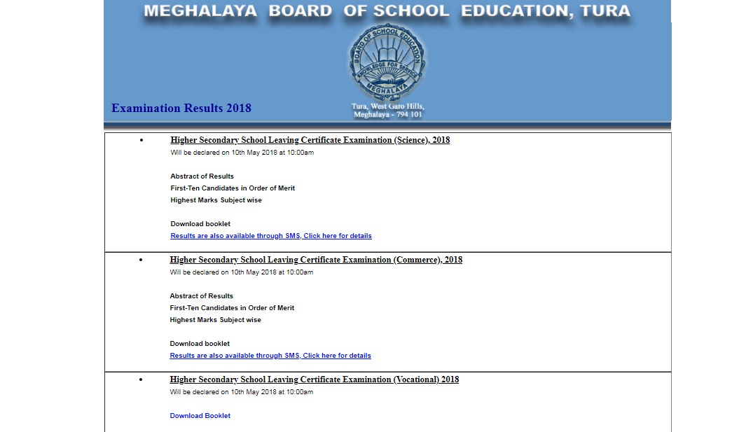 Meghalaya, MBOSE, HSSLC, Class 12 results, www.mbose.in, Results via SMS