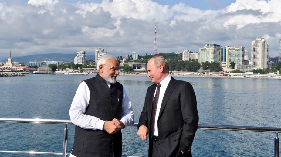 PM Modi and Vladimir Putin in Sochi