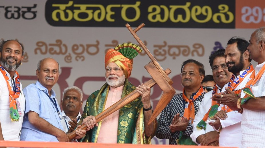 Karnataka polls: PM Modi addresses BJP supporters in Shivamogga