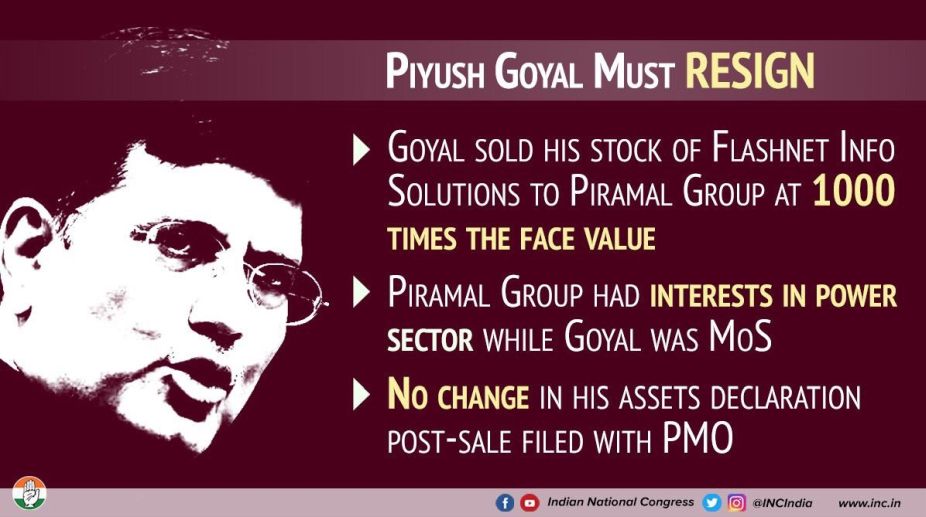 Rahul Gandhi again targets Piyush Goyal over Flashnet