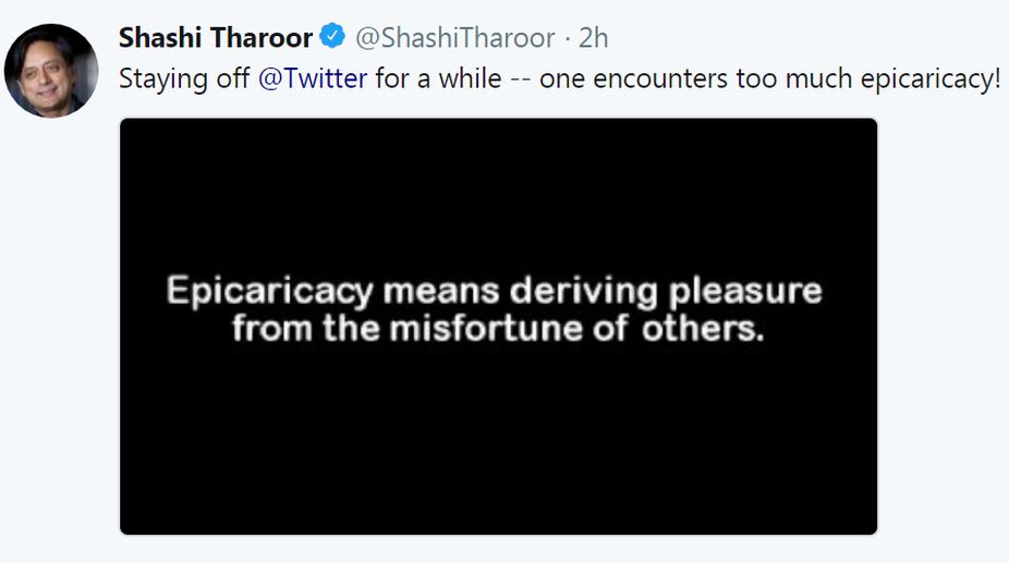 ‘Epicaricacy’ forces Shashi Tharoor to take Twitter break