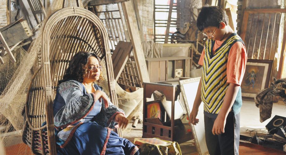 Sreelekha Mitra and Mahabroto in the film