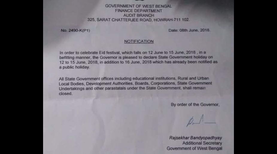 Kolkata Police to probe fake Eid holiday notification