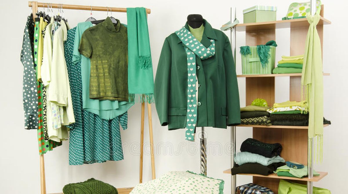 Green colour clothes