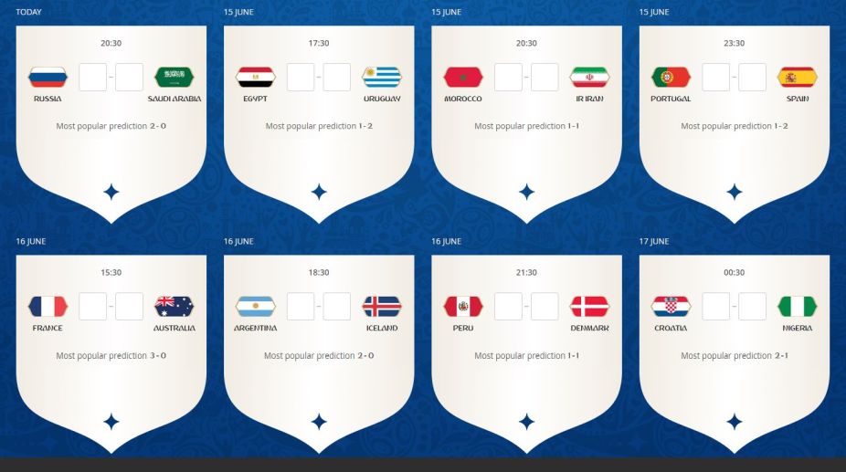 How to play 2018 FIFA World Cup Match Predictor