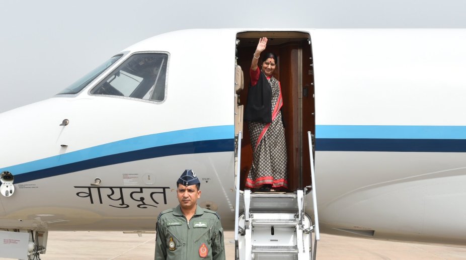 Sushma Swaraj leaves for four-nation Europe tour