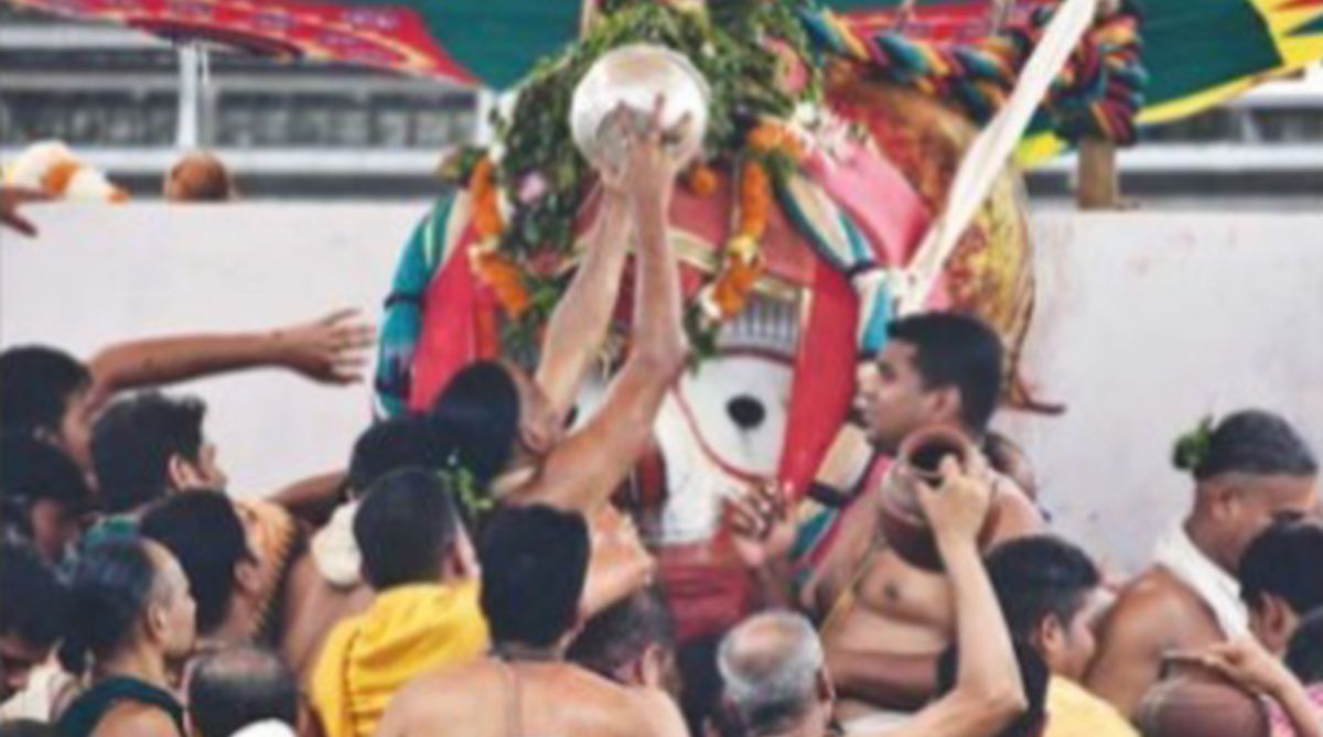 Devotees throng Puri to witness annual holy ritual