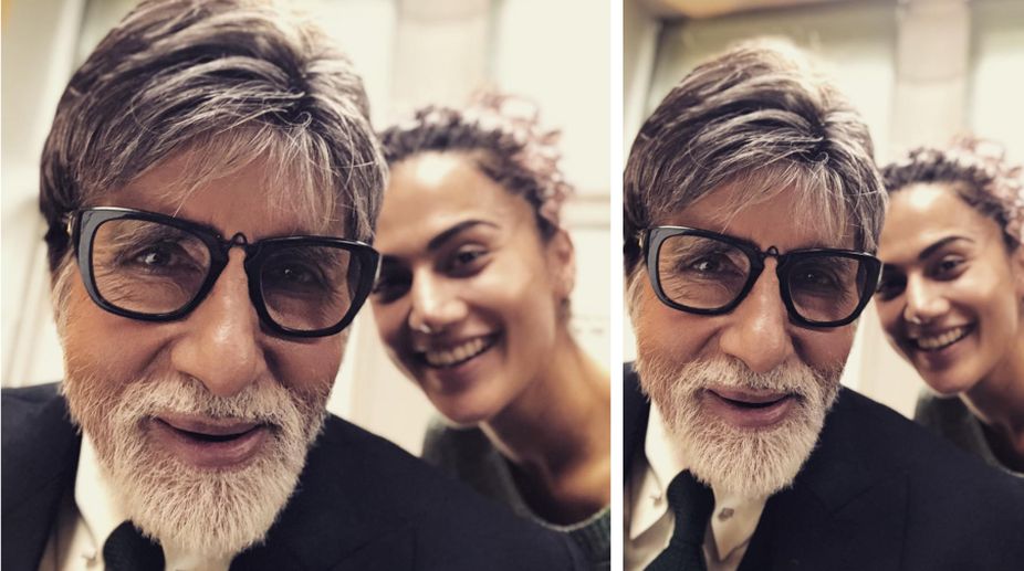 Taapsee shares adorable picture with Big B from the sets of Badla