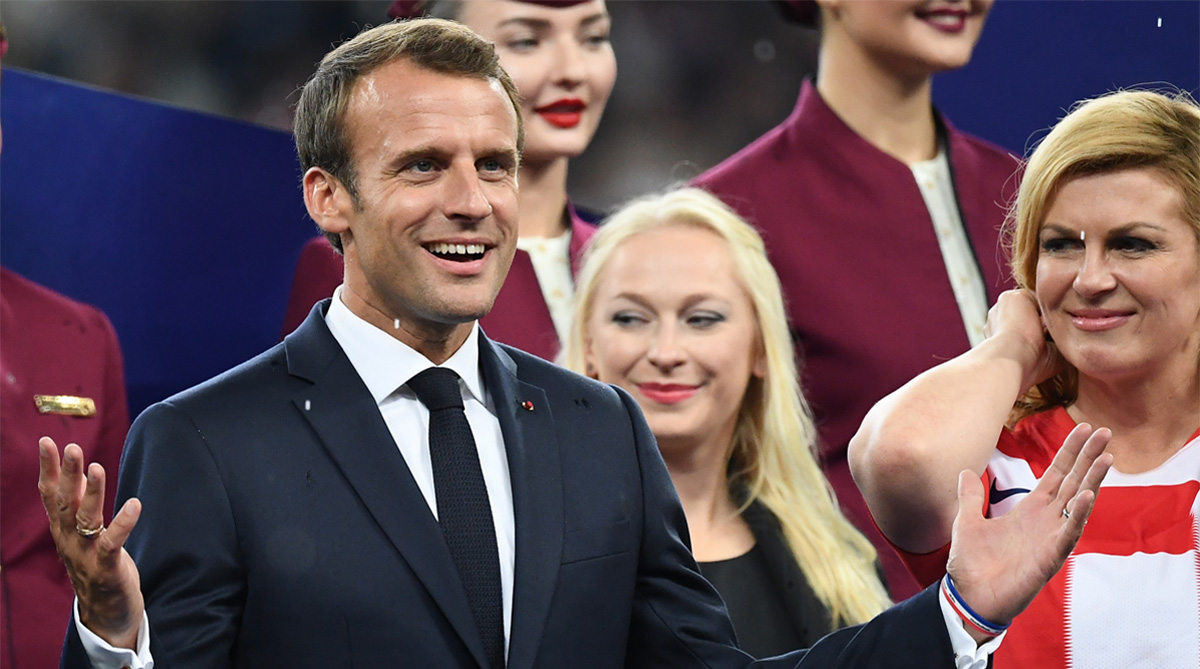 2018 FIFA World Cup Final | Watch: French President dabs with Benjamin Mendy, Paul Pogba